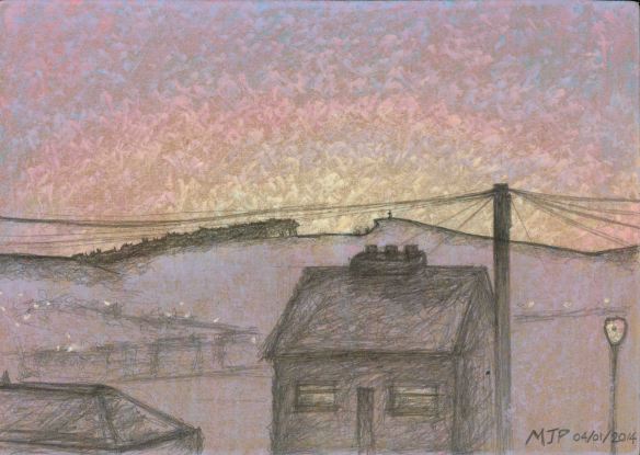 6. A Brown Edge View, Chalk/Pencil, A4 MDF. FD