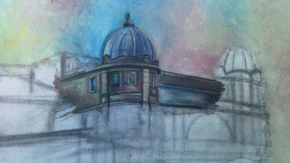 Buxton Opera House showing close up view of towers