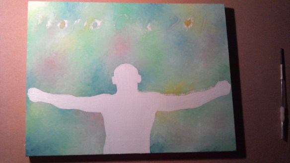 Rooney - after his white body outline had been painted in. 