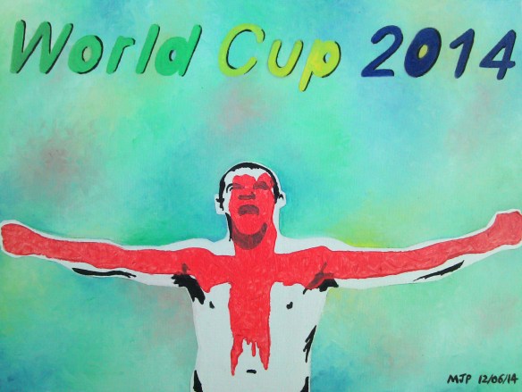 10. Rooney, World Cup 2014 Special Edition – Oil Paint, A3 Canvas. FD
