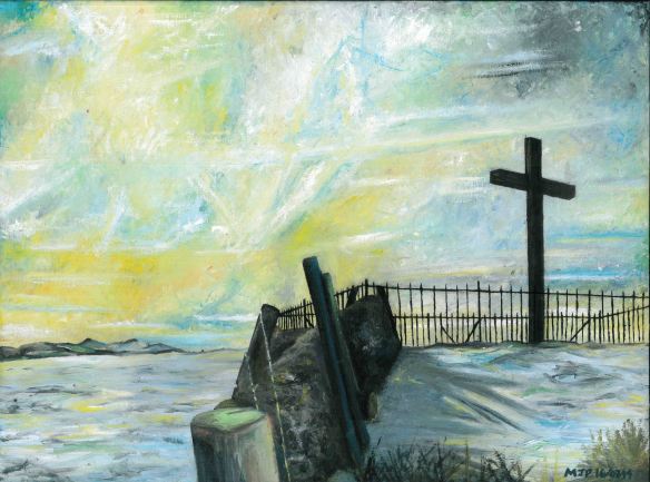 11. Corbar Cross – Oil Paint, A3 Canvas. NFD