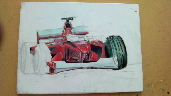 Showing the painting after reworking. 