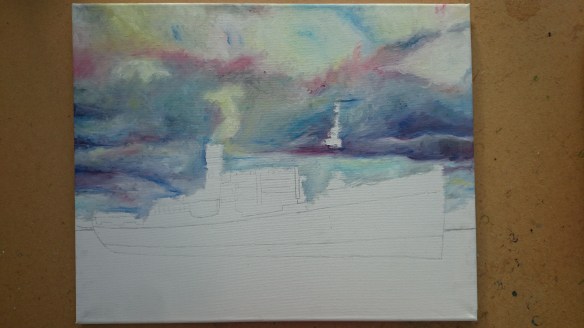 Showing a completed sky.