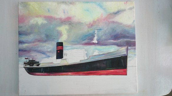 Work on the top deck has begun.