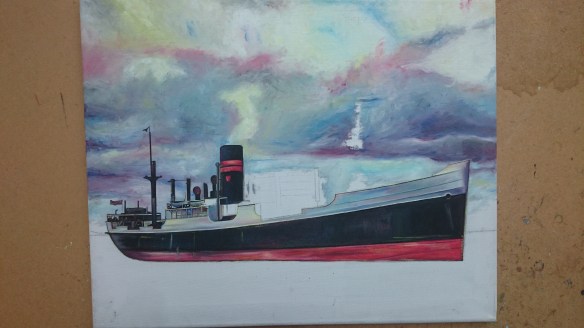 Showing body detail and some masts.