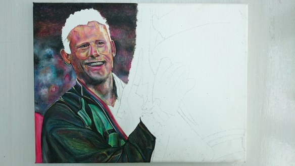 Showing a majority of the shirt and face now complete.